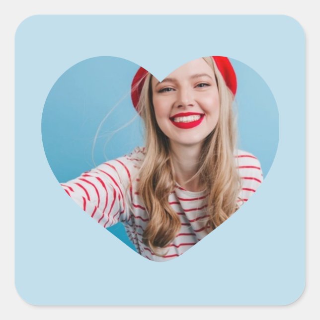 Adesivo Quadrado coração do autocolante personalizado (Frente)