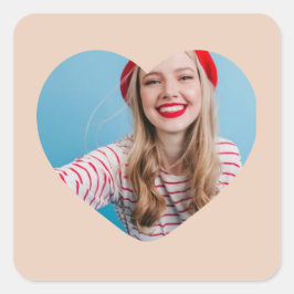 Adesivo Quadrado coração do autocolante personalizado