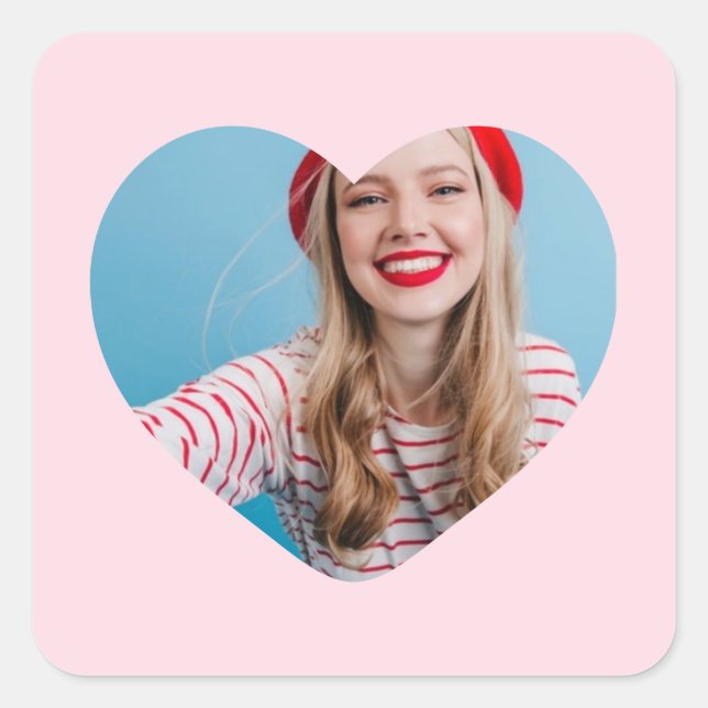 Adesivo Quadrado coração do autocolante personalizado (Frente)