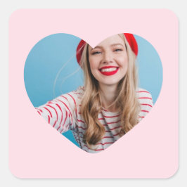 Adesivo Quadrado coração do autocolante personalizado