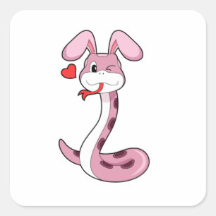 Adesivo Quadrado Coração do Coelho cobra