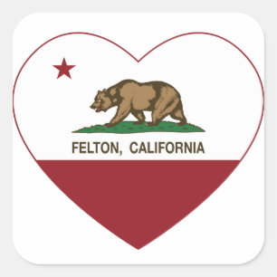 Adesivo Quadrado coração do felton da bandeira de Califórnia