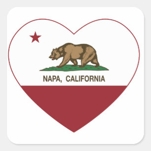 Adesivo Quadrado coração do napa da bandeira de Califórnia