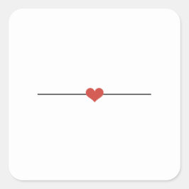 Adesivo Quadrado Coração do vazio branco moderno