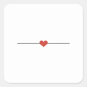 Adesivo Quadrado Coração do vazio branco moderno