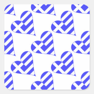 Adesivo Quadrado Coração Grego Funky em Azulejos