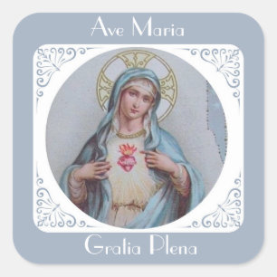 Adesivo Quadrado Coração imaculado & doloroso do vintage de Mary