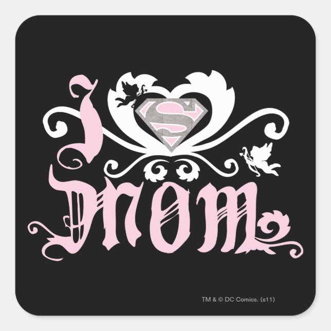 Adesivo Quadrado Coração Mamãe Rosa (Frente)