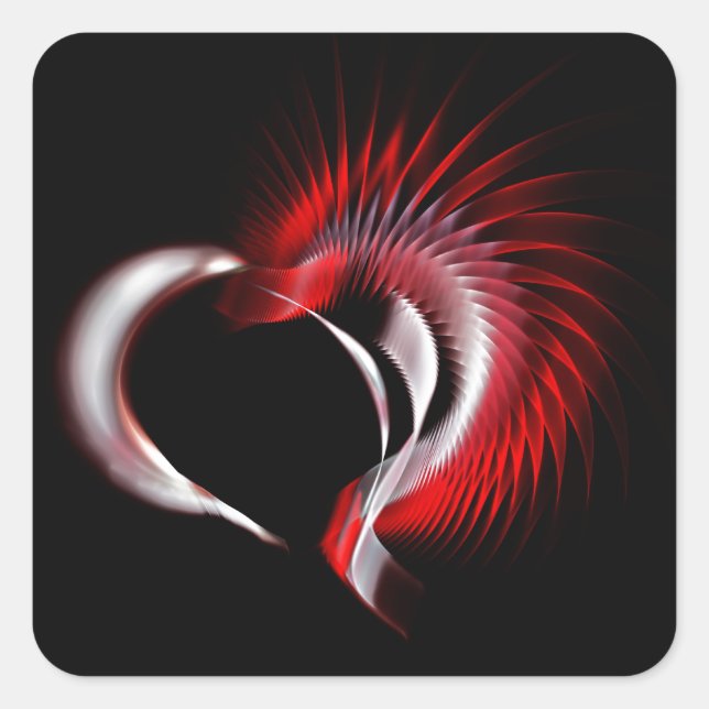 Adesivo Quadrado Coração Metálico (Frente)