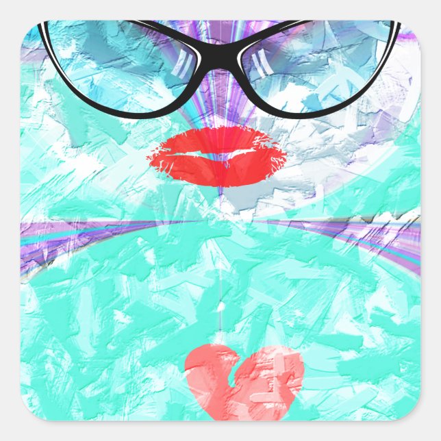 Adesivo Quadrado Coração perfeito (Frente)