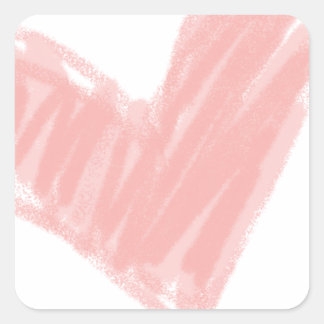 Adesivo Quadrado Coração Rosa