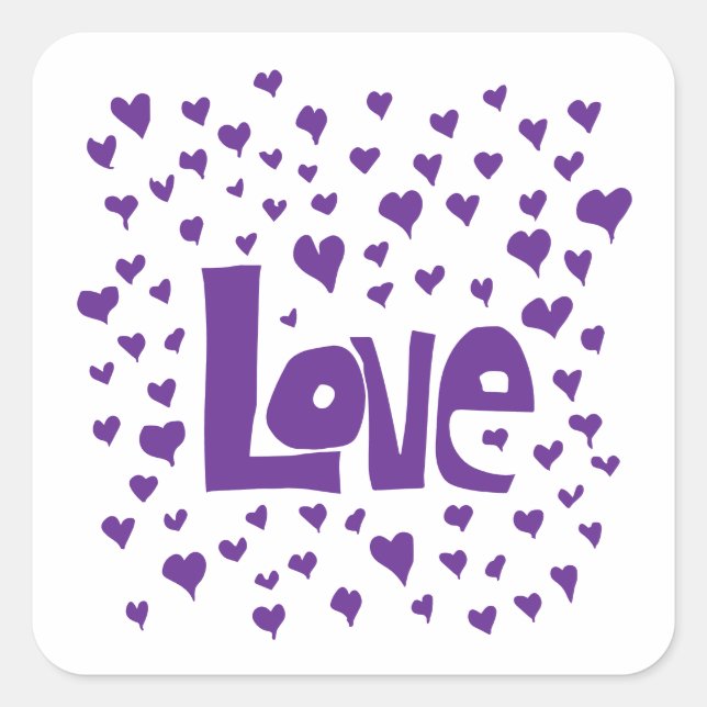 Adesivo Quadrado Corações de Amor (Frente)