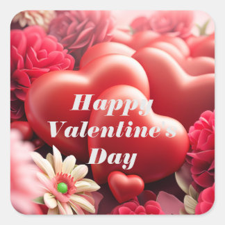 Adesivo Quadrado Corações de Amor