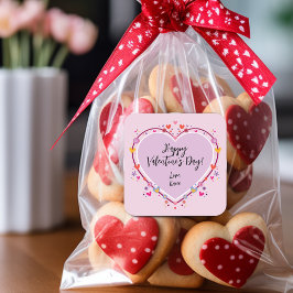 Adesivo Quadrado Corações de São Valentão para Crianças Fofas