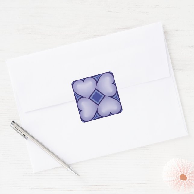 Adesivo Quadrado Corações Desvanecidos Periwinkle (Envelope)