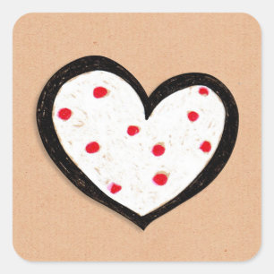 Adesivo Quadrado Corações Dotty Craft Praça