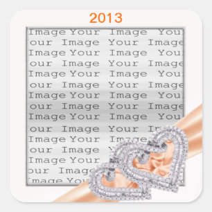 Adesivo Quadrado Corações Personalizados Tangerine Frisos