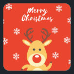 Adesivo Quadrado Corante vermelho<br><div class="desc">animais de renas de veados de natal, face a papais noeis doces de chifre, claus nosed look, cara com floco de neve, sorriso de chiclete, marrom engraçado, diversão na neve, chapéu feliz, ilustração de Natal fofo, feriado de comemoração na feliz, cartoon vermelho no nariz, rena de veado de natal animal,...</div>