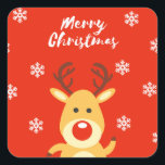 Adesivo Quadrado Corante vermelho<br><div class="desc">animais de renas de veados de natal, face a papais noeis doces de chifre, claus nosed look, cara com floco de neve, sorriso de chiclete, marrom engraçado, diversão na neve, chapéu feliz, ilustração de Natal fofo, feriado de comemoração na feliz, cartoon vermelho no nariz, rena de veado de natal animal,...</div>