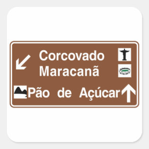 Adesivo Quadrado Corcovado/Maracana/Sugarloaf Mt, Brasil