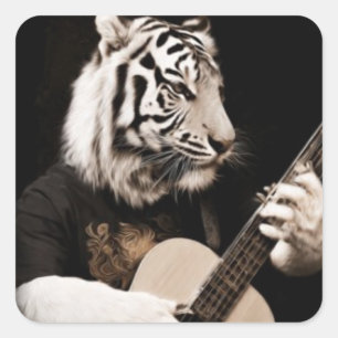 Adesivo Quadrado Cordas de Tigre – Arte Musical Elegante