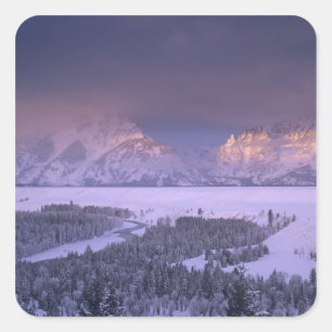 Adesivo Quadrado Cordilheira Teton do Snake River Overlook, Grand