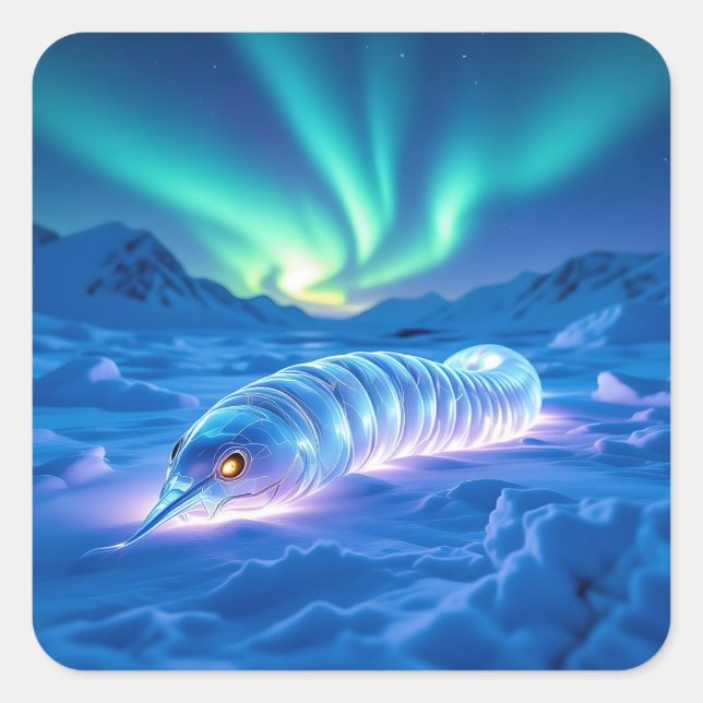 Adesivo Quadrado Cordova Iceworm Alaska Cryptid (Frente)