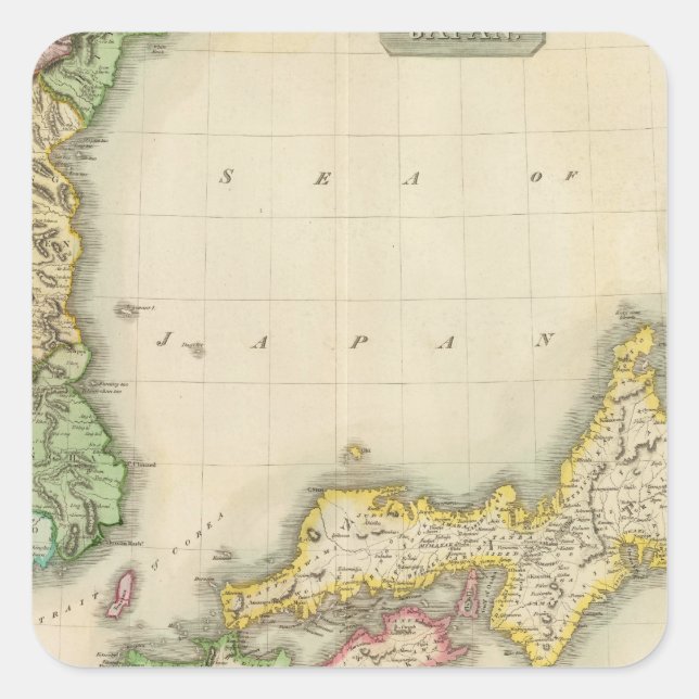 Adesivo Quadrado Corea, Japão (Frente)