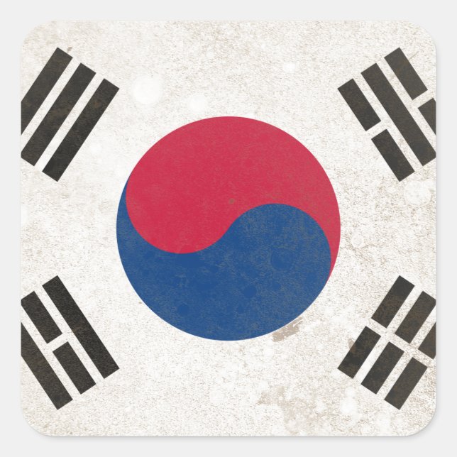 Adesivo Quadrado Coreia do Sul (Frente)