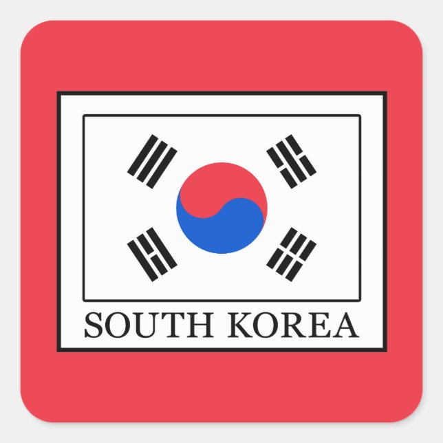 Adesivo Quadrado Coreia do Sul (Frente)