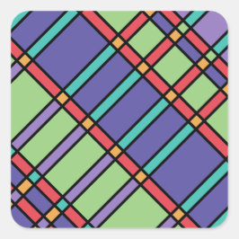 Adesivo Quadrado Cores Brilhantes De Vidro Estreito