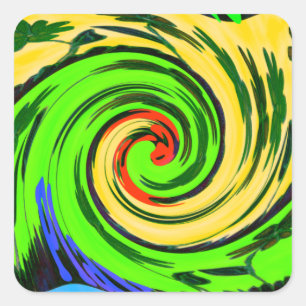 Adesivo Quadrado Cores Florais Wavy Summer Wave