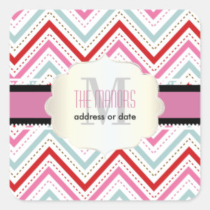 Adesivo Quadrado Cores PixDezines Chevron/Natal/DIY