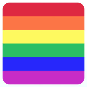 Adesivo Quadrado Cores Super Vívidas Vibrantes Bandeira Arco-Íris d