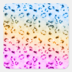 Adesivo Quadrado Corey Tiger 80s - Leopardo de Neve Multicolores
