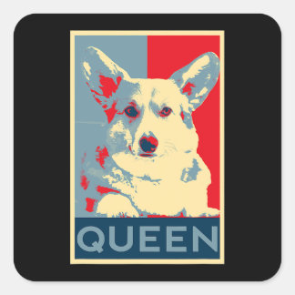 Adesivo Quadrado Corgi Queen Art Dog Art Para Fãs De Corgis E Cacho