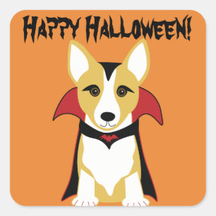 Adesivo Quadrado Corgi Vampire Stickers