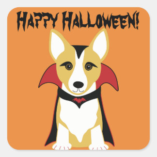 Adesivo Quadrado Corgi Vampire Stickers