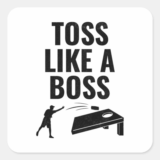 Adesivo Quadrado Cornhole Bean Bag Torna Engraçado Jogo de Lâmpada  (Frente)