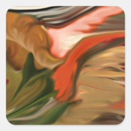 Adesivo Quadrado Cornucopia Abstrato Art