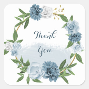 Adesivo Quadrado coroa azul-branca-dourada