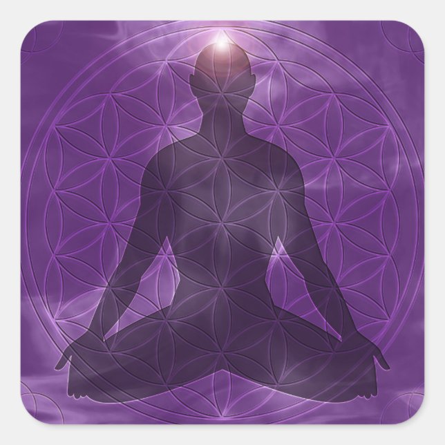 Adesivo Quadrado Coroa Chakra Sahasrara (Frente)