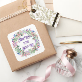 Adesivo Quadrado Coroa Colorida da Flor A vida da Mãe é a melhor vi