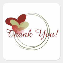 Adesivo Quadrado Coroa com Corações