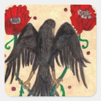 Adesivo Quadrado Coroa com Poppies Sticker