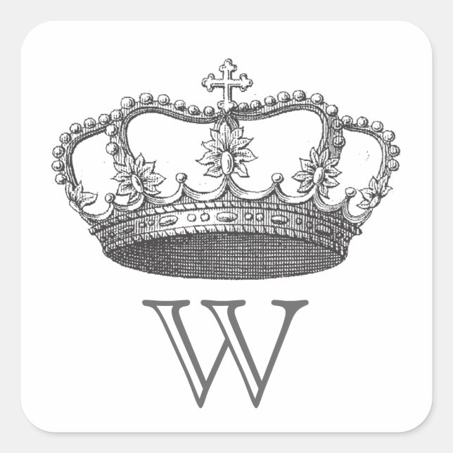 Adesivo Quadrado Coroa da Rainha Clássica (Frente)