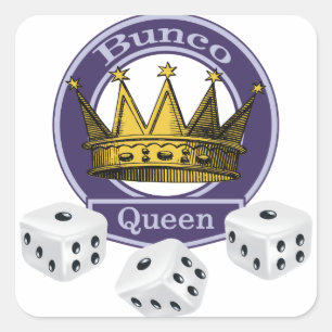 Adesivo Quadrado Coroa e dados da rainha de Bunco