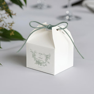 Adesivo Quadrado Coroa Floral Romântica de Sage com Casamento de Po