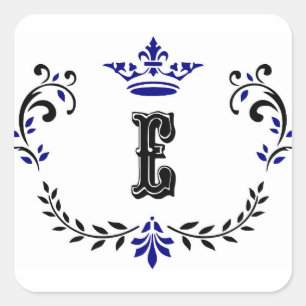Adesivo Quadrado Coroa Versa Monograma 'E'