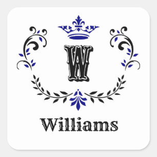 Adesivo Quadrado Coroa Versa Monograma 'W'